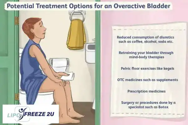 image of woman on toilet because of an overactive bladder Avon